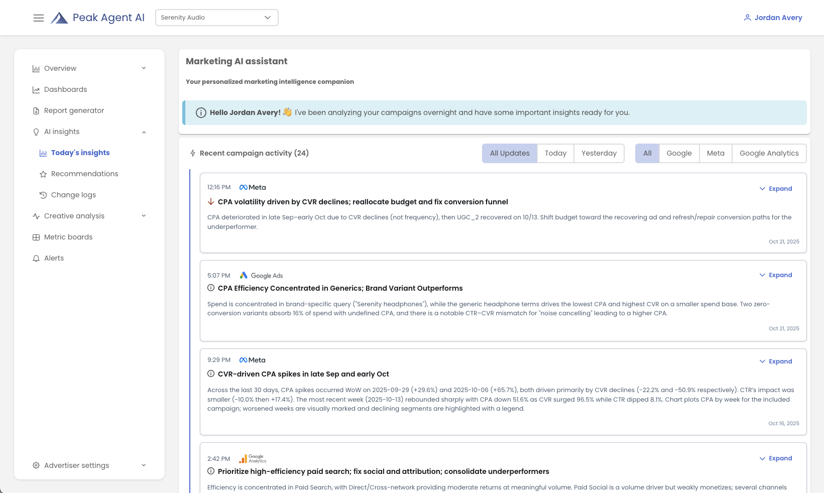 Growth Analytics Hub Dashboard